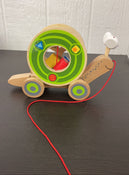 used Hape Walk-A-Long Snail Toddler Wooden Pull Toy