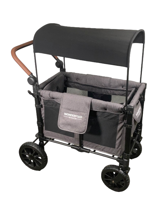 Wonderfold W2 Luxe Multifunctional Double Stroller Wagon, Charcoal Gray, 2023