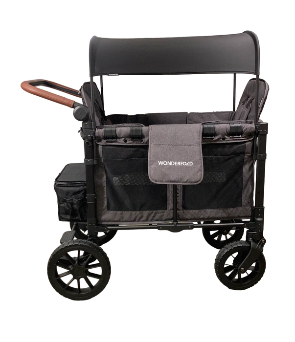 secondhand Wonderfold W2 Luxe Multifunctional Double Stroller Wagon, 2023, Charcoal Gray