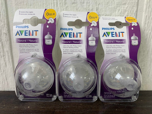 used BUNDLE Philips Avent Nipples, 2 pack Newborn Flow