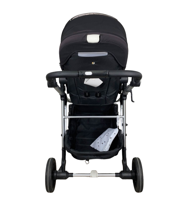 Mockingbird Single to Double Stroller, 2022, Silver with Black Leather, Windowpane, Black