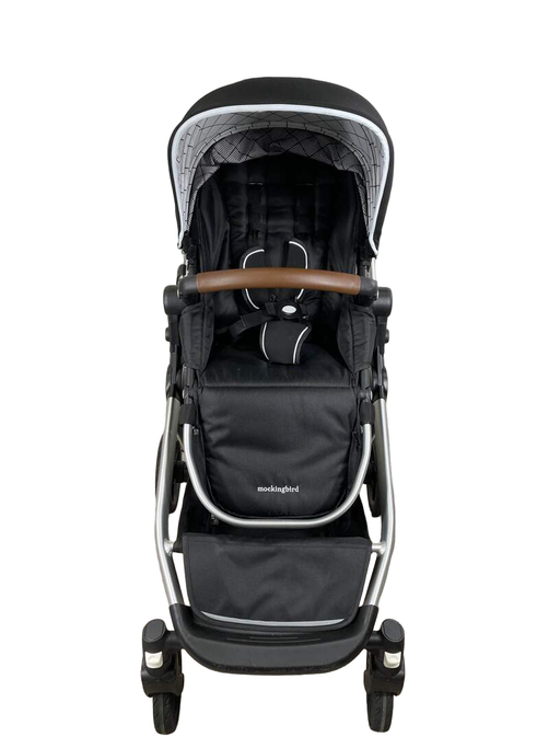 secondhand Mockingbird Single to Double Stroller, 2023, Silver with Penny Leather, Windowpane, Black