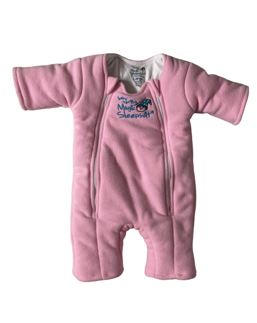 used Baby Merlin's Magic Sleepsuit, Large 6-9 Months, Fleece, Pink