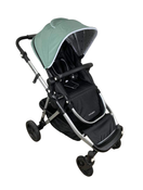 used Mockingbird Single to Double Stroller, 2023, Silver with Black Leather, Watercolor Drops, Sage