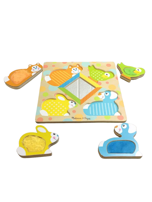 secondhand Melissa & Doug First Play Wooden Touch And Feel Puzzle