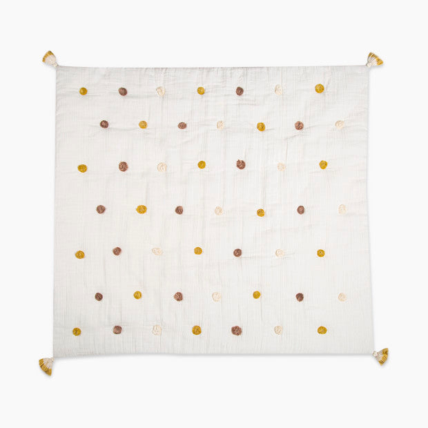 used Crane Baby Quilted Blanket, Kendi Pom Pom White