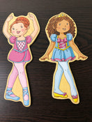 secondhand T.S. Shure Daisy Girls Wooden Magnetic Dress-Up Dolls