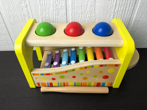 used Toys Wood Oxford Wooden Hammer and Ball Toy and Xylophone Set