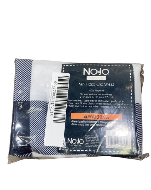 used Nojo Mini Fitted Crib Sheet, Navy and White