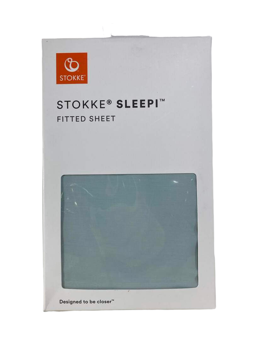 used Stokke Sleepi Fitted Sheet, Powder Blue, V2