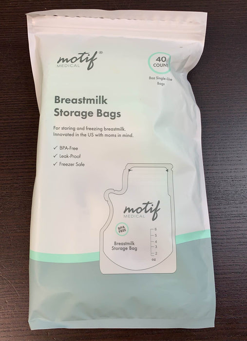 used Motif Medical Breast Milk Storage Bags, -40 count