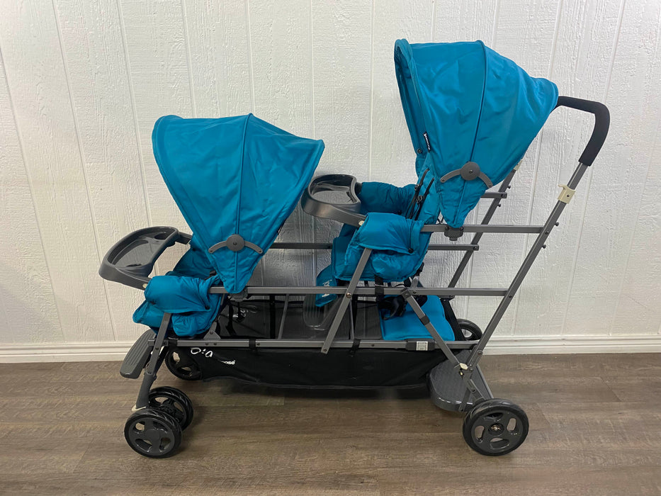 secondhand Joovy Big Caboose Stroller, 2018, Turquoise