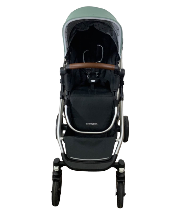 secondhand Mockingbird Single to Double Stroller, Silver with Penny Leather, 2022, Windowpane, Sage