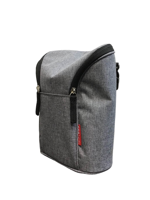 used Skip Hop Grab And Go Double Bottle Bag, Grey Melange & black