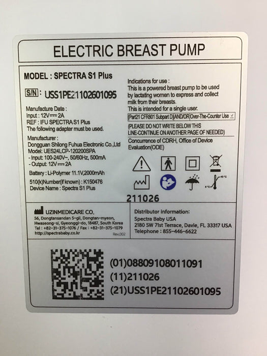 Spectra Baby S1 Plus Premier Rechargeable Breast Pump