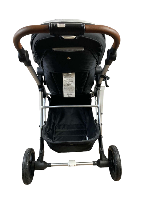 Mockingbird Single Stroller, 2021, Black, Watercolor Drops, Silver With Penny Leather