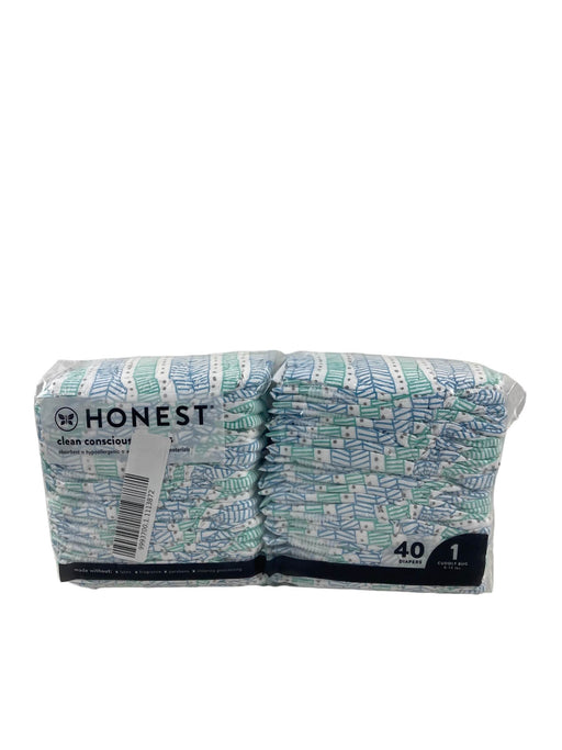 secondhand Honest Company Club Box Diapers, cuddly bug, Size 1, 40 Count