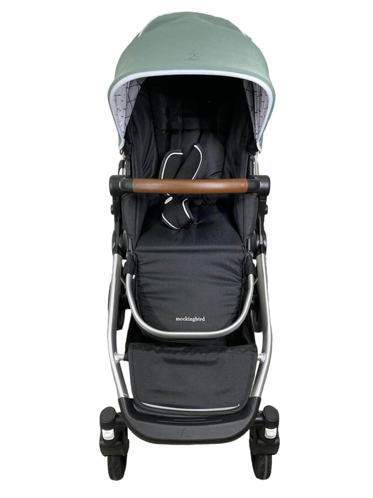 secondhand Mockingbird Single to Double Stroller, 2022, Silver with Penny Leather, Windowpane, Sage