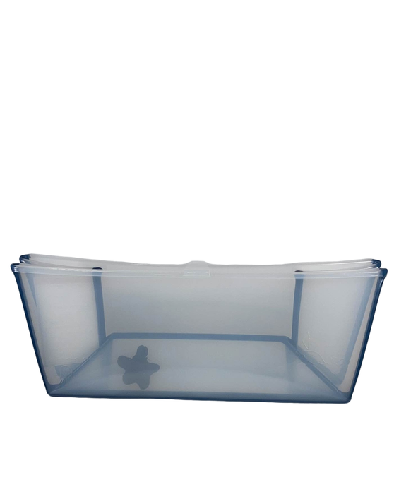 used Stokke Flexi Bath Foldable Baby Bathtub, Transparent Blue, Regular