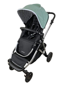 secondhand Mockingbird Single to Double Stroller, 2023, Silver with Black Leather, Watercolor Drops, Sage