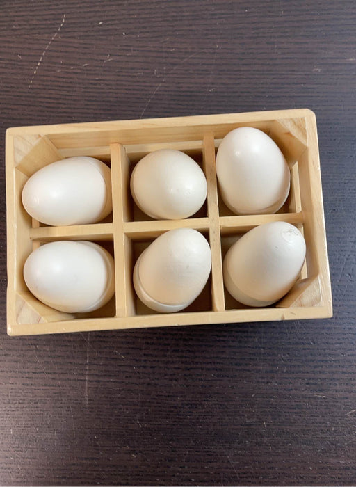 secondhand Pottery Barn Kids Wooden Food, 6-Piece Egg Set