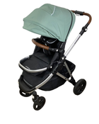 used Mockingbird Single Stroller, 2023, Sage, Watercolor Drops, Silver With Penny Leather