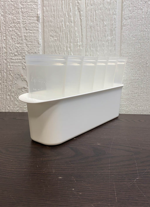 secondhand Zip Top Breast Milk Storage Set with Freezer Tray