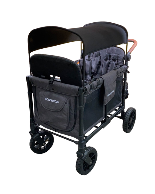 used Wonderfold W4 Luxe Quad Stroller Wagon, Charcoal Grey with Black Frame, 2023