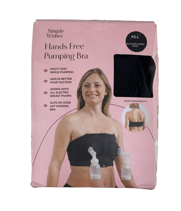 used Simple Wishes Hands Free Pumping Bra, XS-L, Black