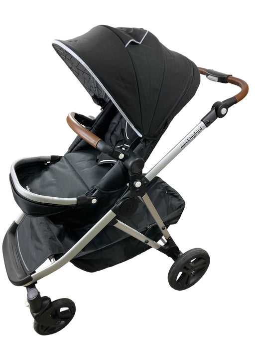 used Mockingbird Single to Double Stroller, 2022, Silver with Penny Leather, Windowpane, Black