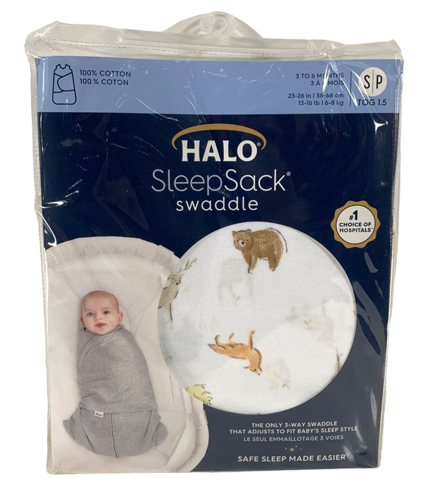 secondhand Halo SleepSack Swaddle, S, Forest Friends