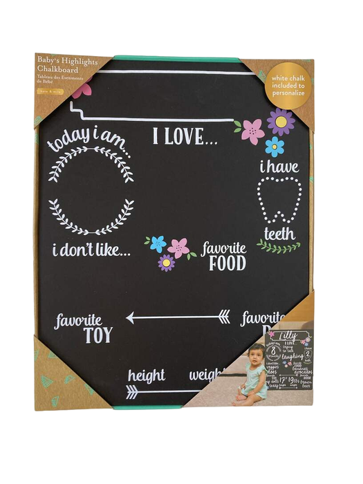 used Kate & Milo Baby Milestone Photo Sharing Chalkboard