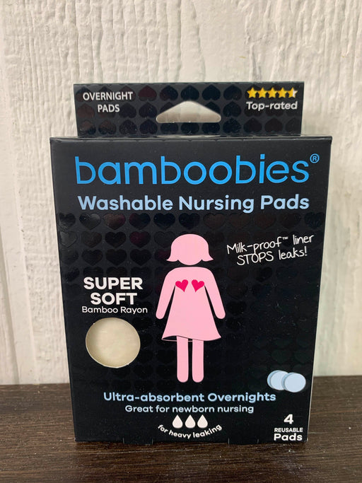 used Bamboobies Overnight Washable Nursing Pads, 2 Pairs