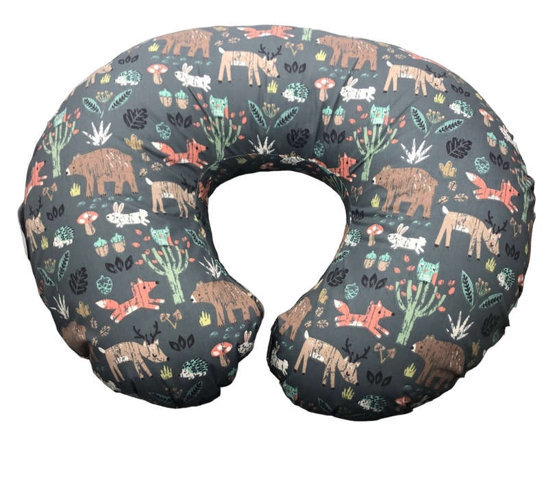 used Boppy Nursing Pillow, Green Forest Animal