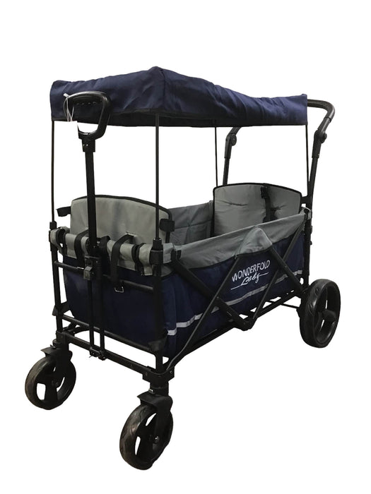 used Wonderfold X2 Push + Pull Double Stroller Wagon, 2019, Navy