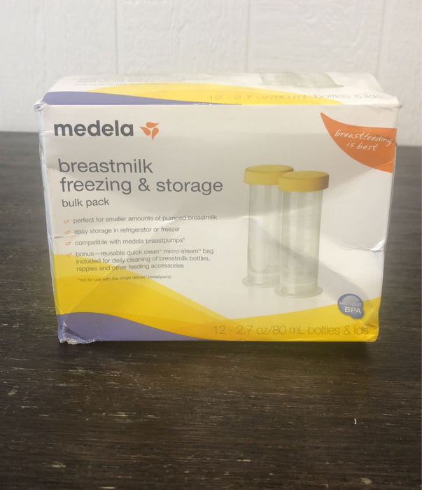 used Medela Breast Milk Collection and Storage Bottles with Solid Lids -12 Pack, 2.7 oz