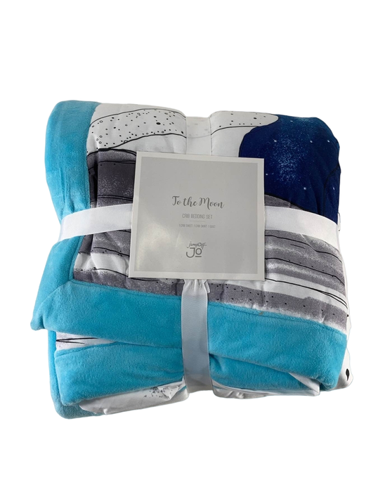 used JumpOff Jo Crib Bedding Set, Mama Bear Blue