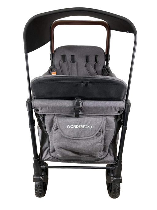 secondhand Wonderfold W4 Luxe Quad Stroller Wagon, 2023, Charcoal Grey with Black Frame