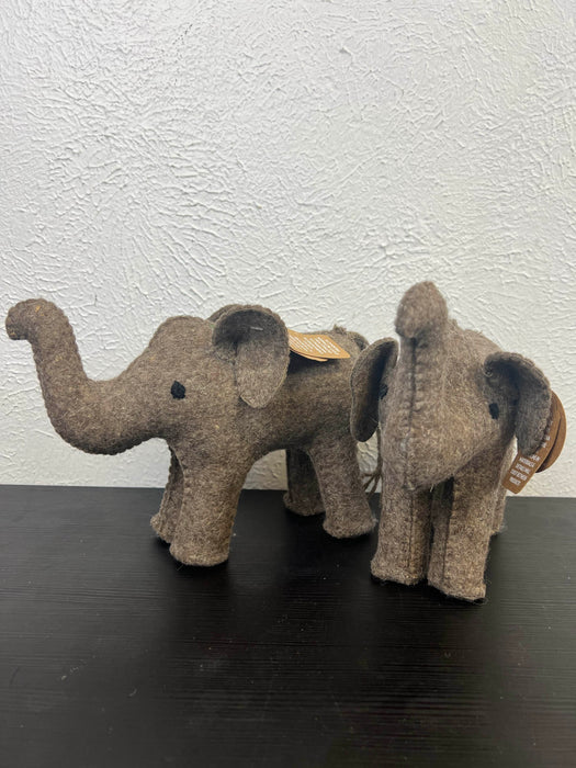 secondhand Mud Pie Wool Elephant Bookends