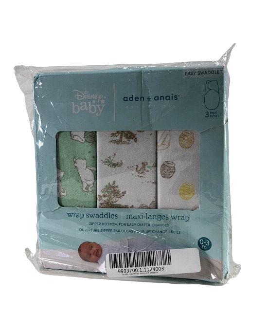 Aden + Anais Essentials Easy Wrap Swaddle 3 Pack, Winnie the Pooh, Small (0-3 Months)