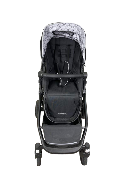 secondhand Mockingbird Single to Double Stroller, 2022, Matte Black with Matte Black Leather, Windowpane, Black