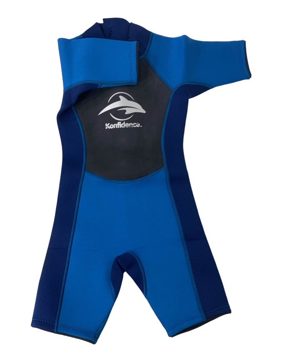 used Konfidence Shortie Child Wetsuit, Blue, 7-8yrs