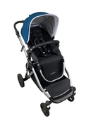 used Mockingbird Single to Double Stroller, 2023, Silver with Black Leather, Watercolor Drops, Sea