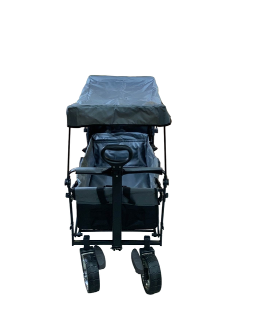 secondhand Wonderfold S4 Push & Pull Premium Utility Folding Wagon with Canopy, Black, S Series