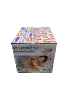 secondhand Honest Company Club Box Diapers, Size 5, 50 Count, Wingin It + Painted Feathers