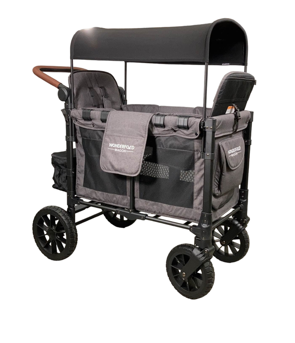 used Wonderfold W2 Luxe Multifunctional Double Stroller Wagon, Charcoal Gray, 2023