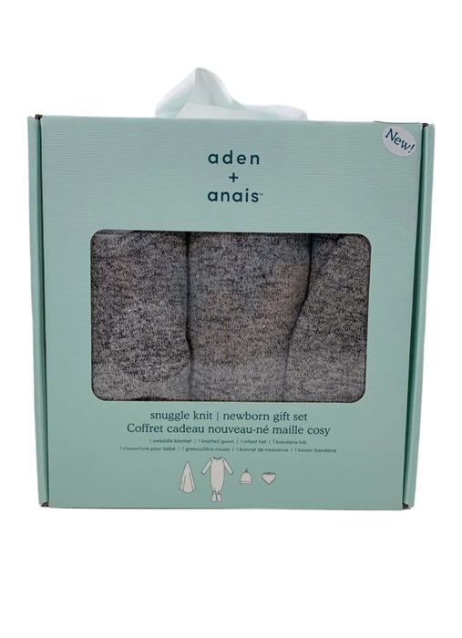 used Aden + Anais Snuggle Knit Newborn Gift Set, - Heather Grey