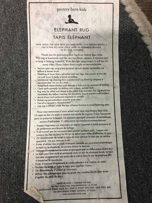 secondhand Pottery Barn Kids Elephant Rug