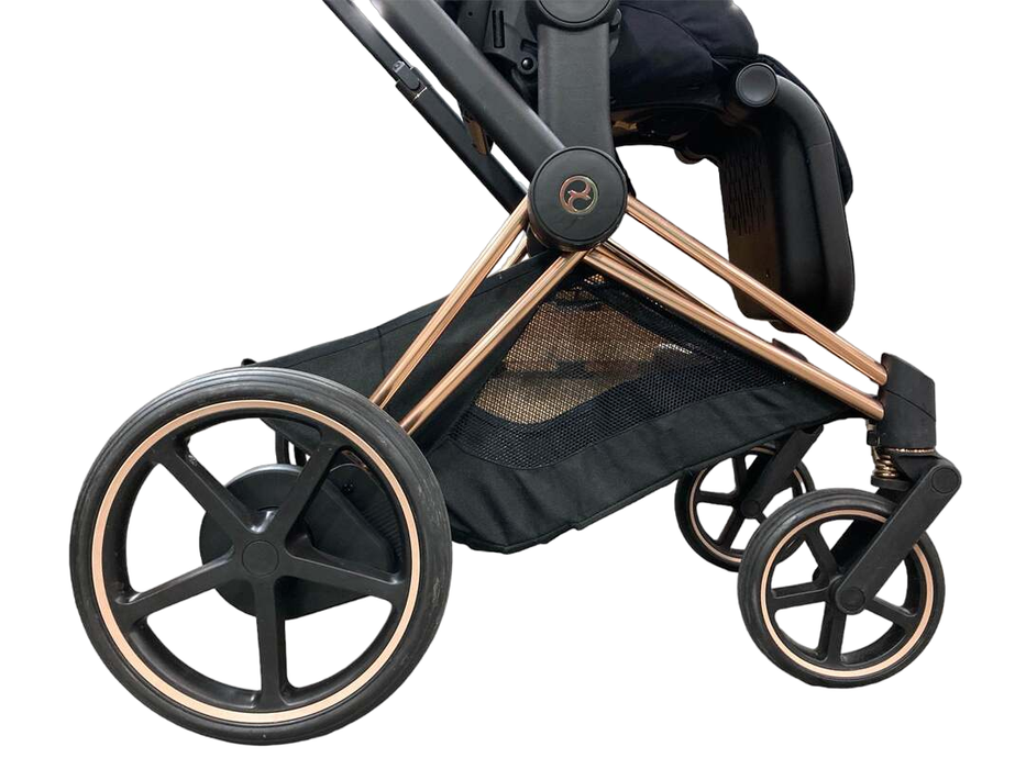 used Cybex E-PRIAM Electric Stroller, Rose Gold, Deep Black, 2022