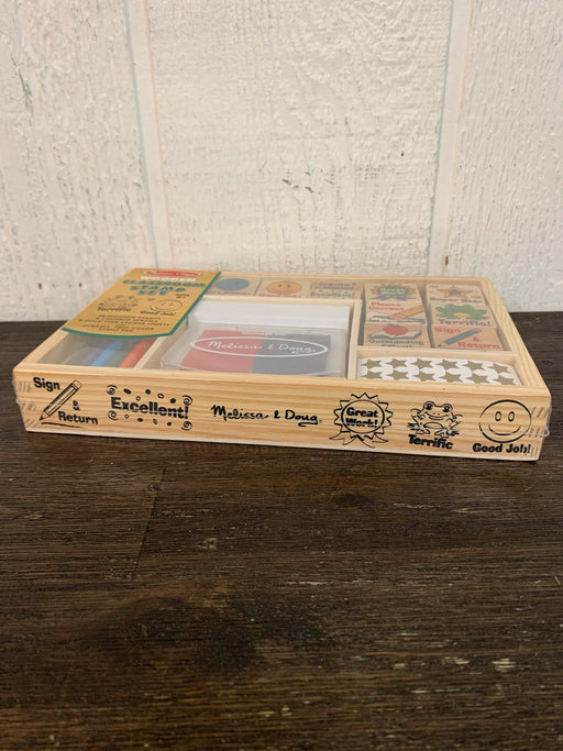 secondhand Melissa & Doug Wooden Stamp Set